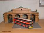 Ein Lion´s City DD der Berliner Verkehrsbetriebe (BVG) mit Werbung f�r Maredo Restaurants.